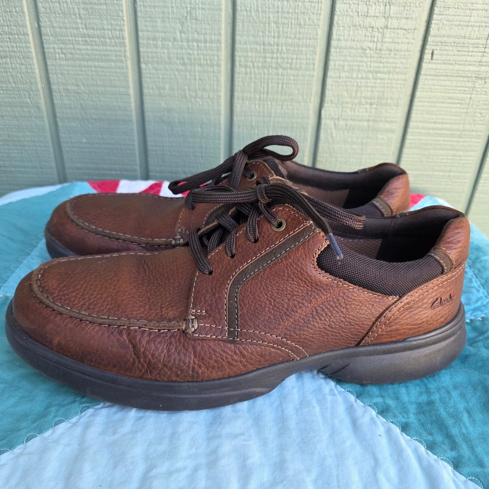 Clarks Collection Oxford Shoes Mens 13 Brown Leather Extreme Comfort Lace Up